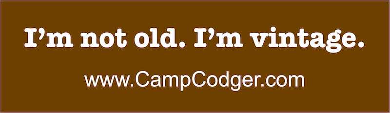 free camp codger bumper sticker