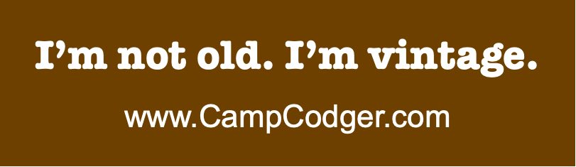 camp codger bumper sticker