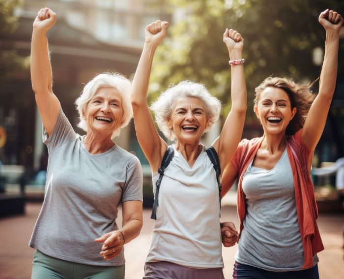 senior ladies exercising